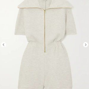 NWT VARLEY Caldwell Jersey Playsuit Jumpsuit in Ivory Marl Size Medium